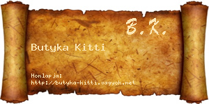 Butyka Kitti névjegykártya